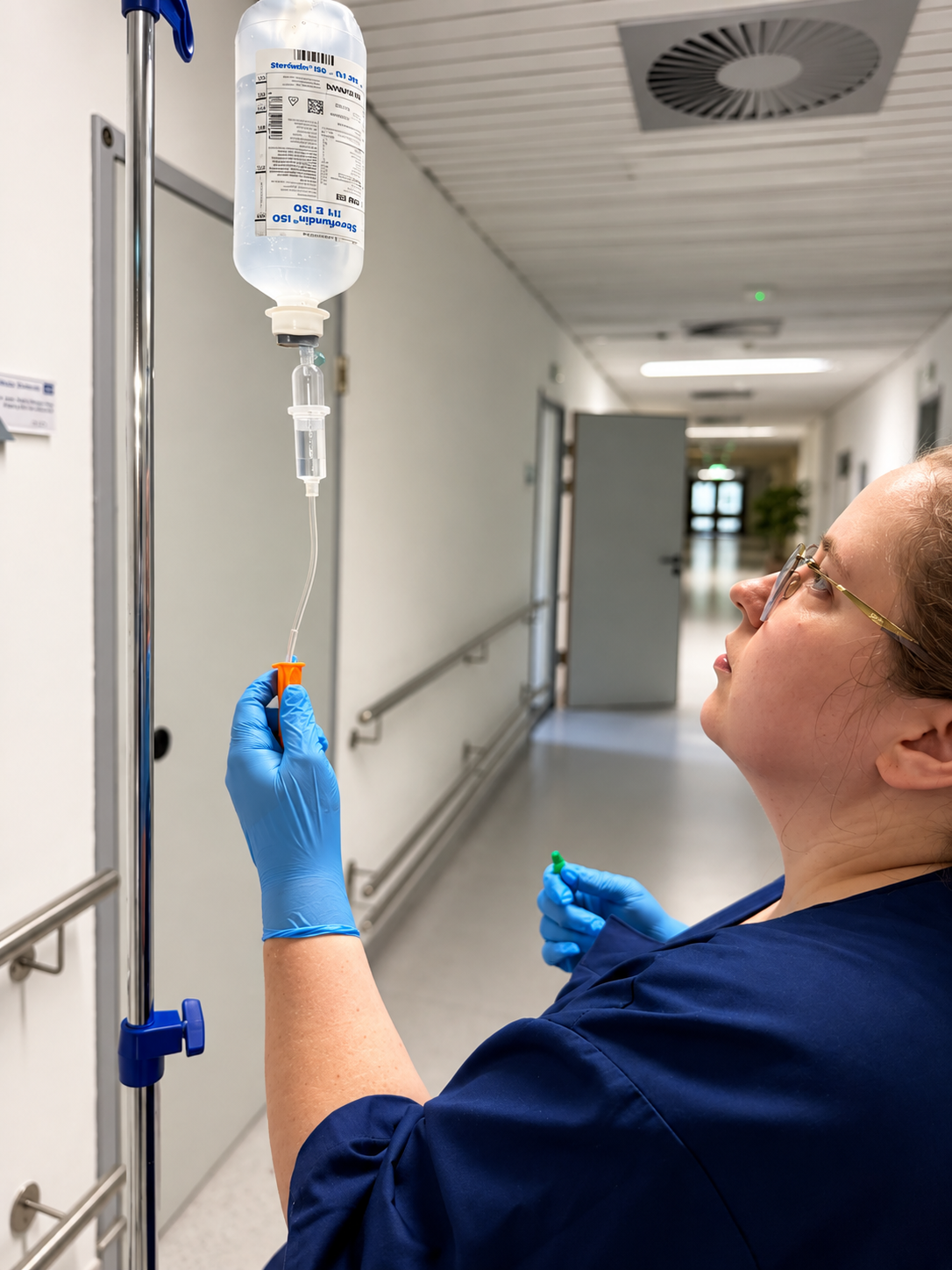 Pflegekraft bei der Behandlungspflege im Symbad — Behandlungspflege im Symbad
